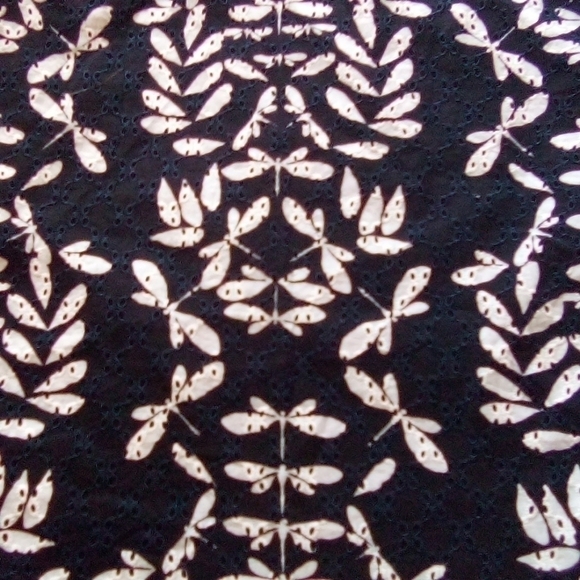 Crown & Ivy Navy and White Dragonfly Print Eyelet Halter Dress NWT - Picture 8 of 9